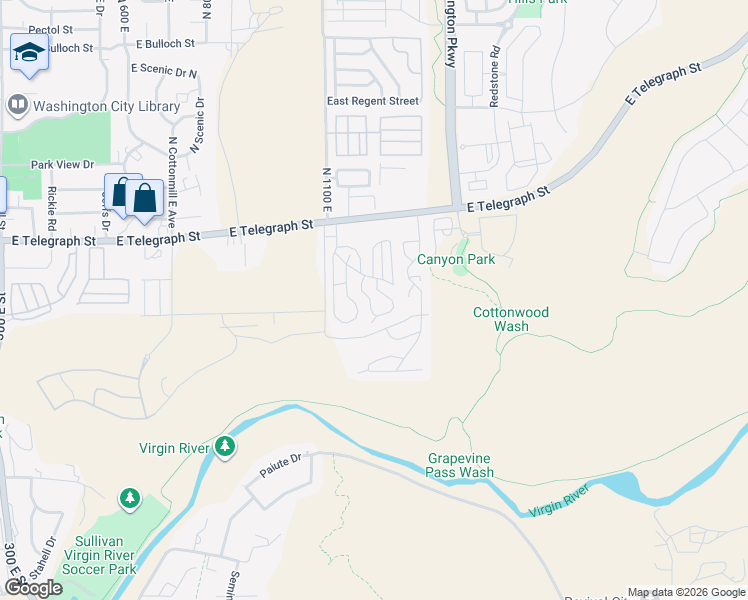 map of restaurants, bars, coffee shops, grocery stores, and more near 1160 East Telegraph Street in Washington