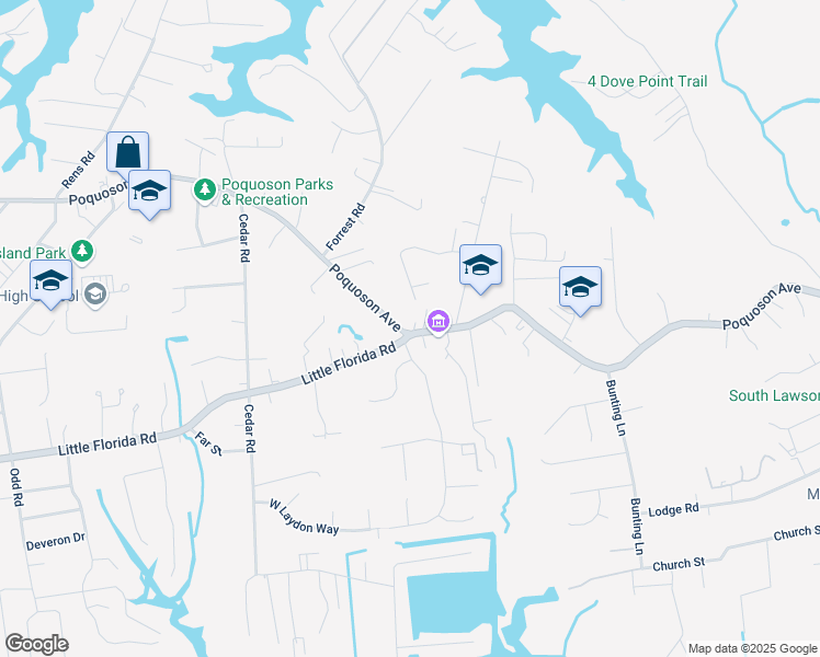 map of restaurants, bars, coffee shops, grocery stores, and more near 955 Poquoson Avenue in Poquoson