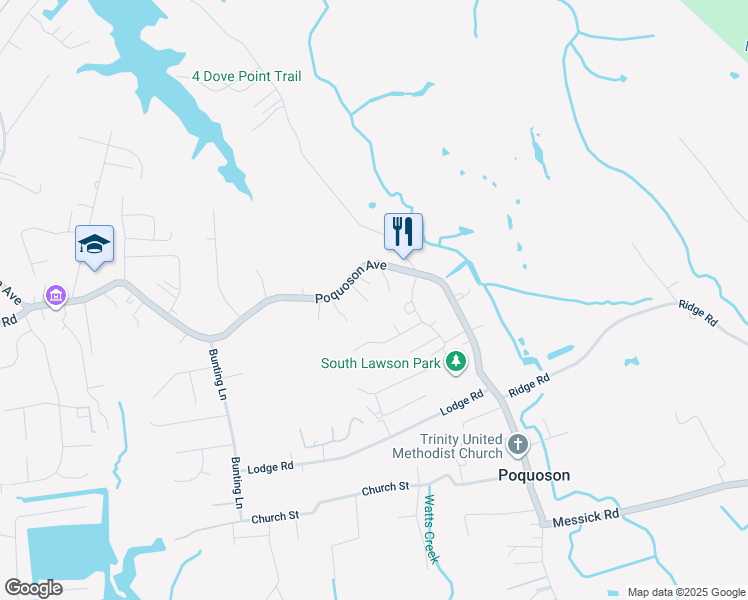 map of restaurants, bars, coffee shops, grocery stores, and more near 15 Pine Street in Poquoson