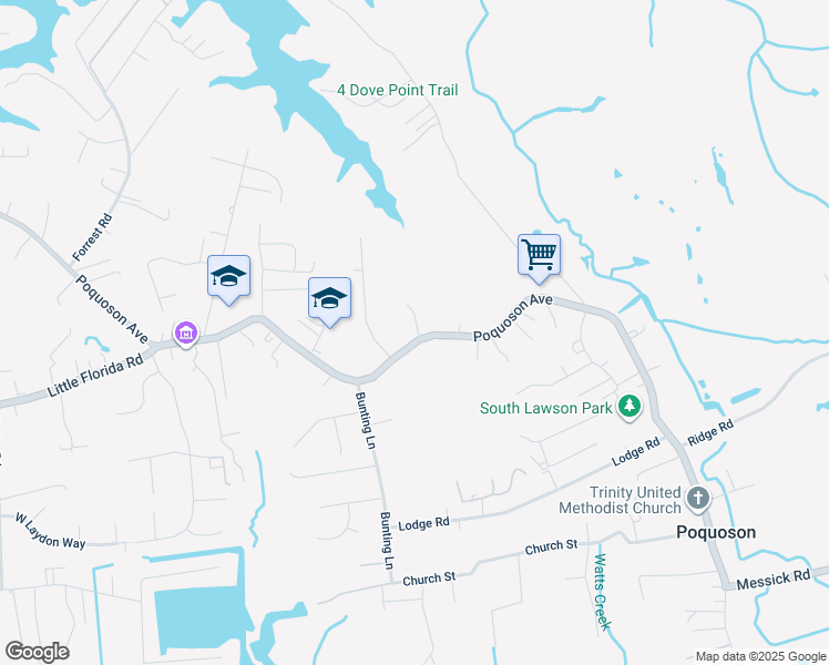 map of restaurants, bars, coffee shops, grocery stores, and more near 1089 Poquoson Avenue in Poquoson