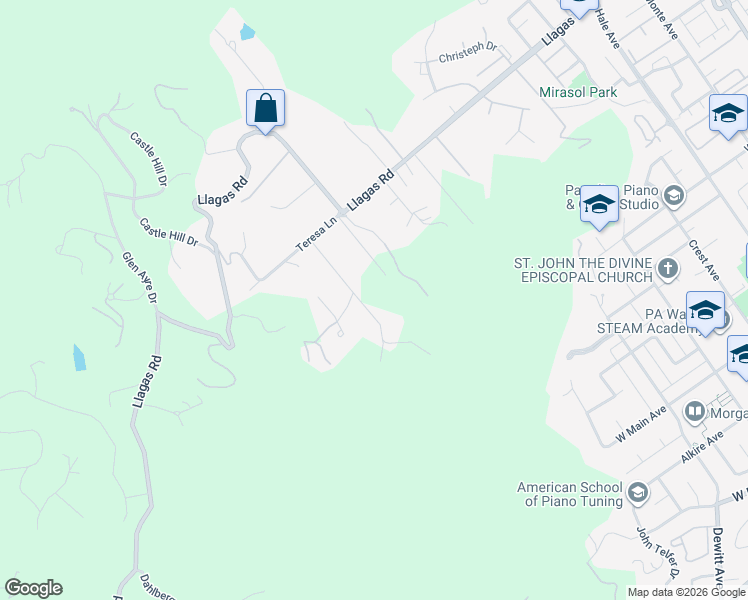 map of restaurants, bars, coffee shops, grocery stores, and more near 1095 Rose Orchard Court in Morgan Hill