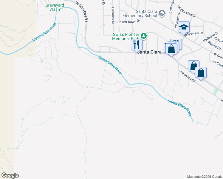 map of restaurants, bars, coffee shops, grocery stores, and more near West Clary Hills Drive in Santa Clara
