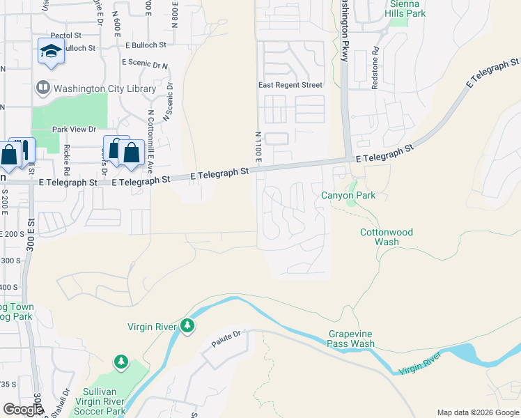 map of restaurants, bars, coffee shops, grocery stores, and more near 1080 East Telegraph Street in Washington