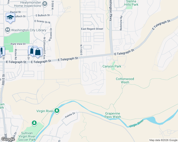 map of restaurants, bars, coffee shops, grocery stores, and more near 55 East Telegraph Road in Washington