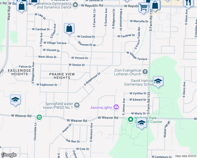 map of restaurants, bars, coffee shops, grocery stores, and more near in Greene County