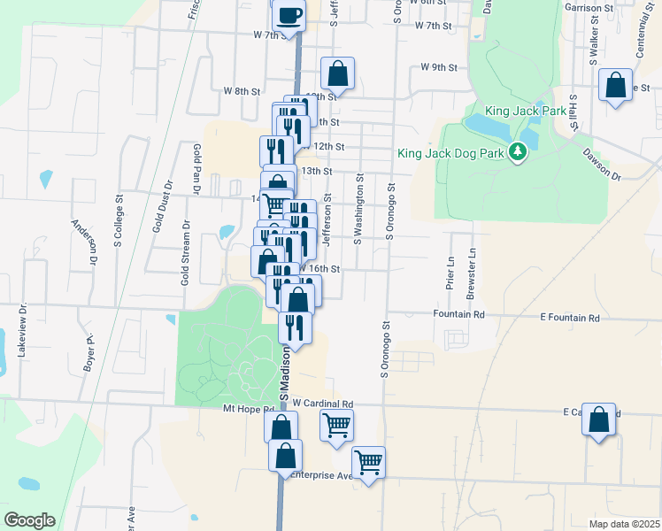 map of restaurants, bars, coffee shops, grocery stores, and more near 1515 S Jefferson St in Webb City