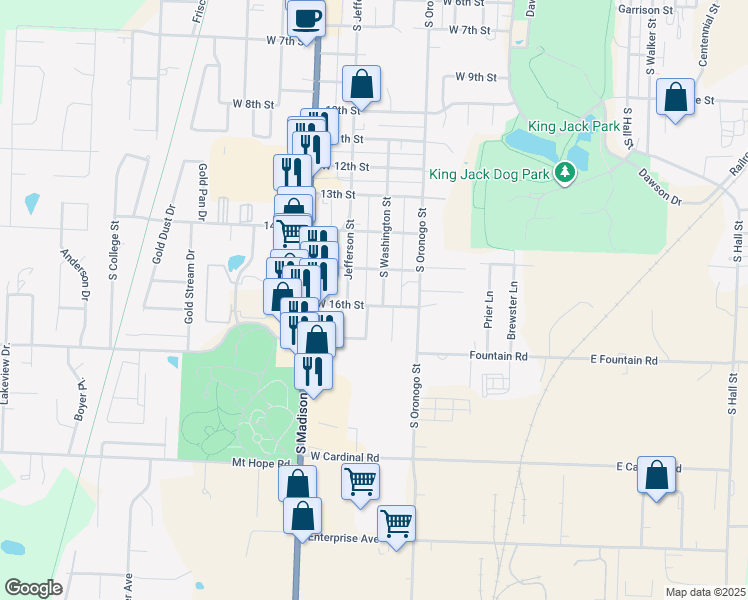 map of restaurants, bars, coffee shops, grocery stores, and more near 1515 S Jefferson St in Webb City