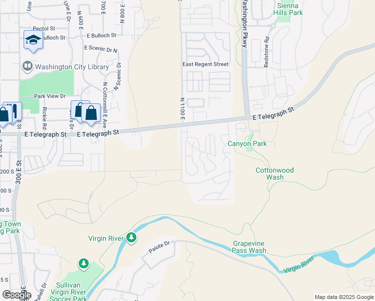 map of restaurants, bars, coffee shops, grocery stores, and more near 1160 East Telegraph Street in Washington