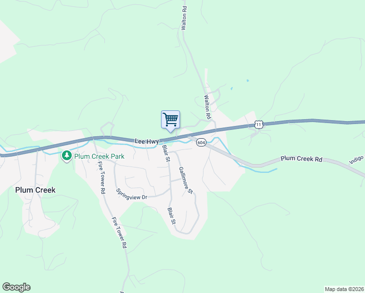 map of restaurants, bars, coffee shops, grocery stores, and more near 1552 Gallimore Street in Christiansburg