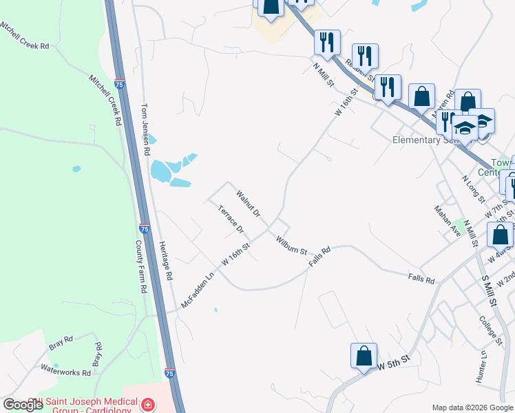 map of restaurants, bars, coffee shops, grocery stores, and more near 616 Walnut Drive in London