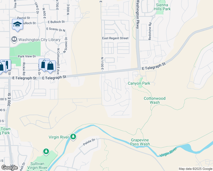 map of restaurants, bars, coffee shops, grocery stores, and more near 1160 East Telegraph Street in Washington