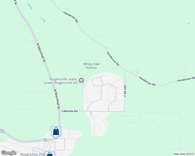 map of restaurants, bars, coffee shops, grocery stores, and more near 463 Mockingbird Ridge in Rogersville