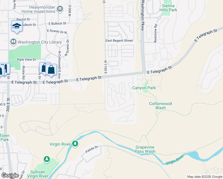 map of restaurants, bars, coffee shops, grocery stores, and more near 55 East Telegraph Road in Washington