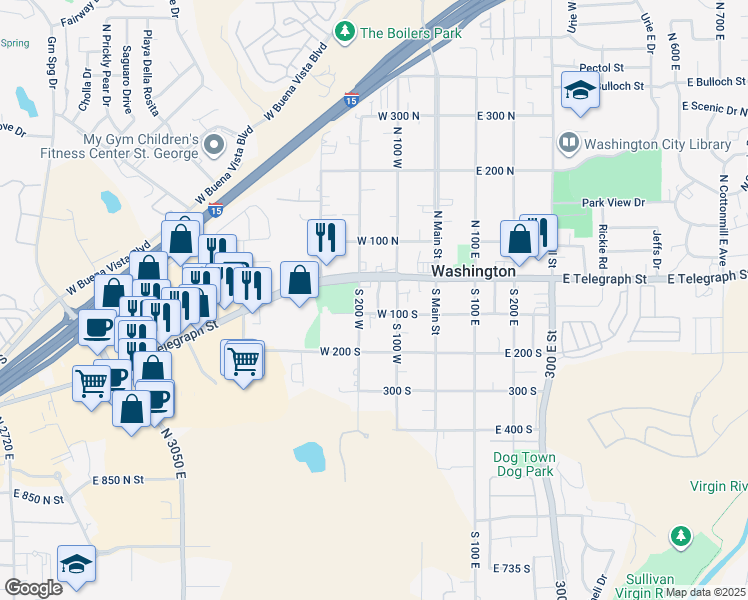 map of restaurants, bars, coffee shops, grocery stores, and more near 6 151 West in Washington