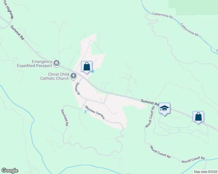 map of restaurants, bars, coffee shops, grocery stores, and more near 23435 Summit Road in Los Gatos