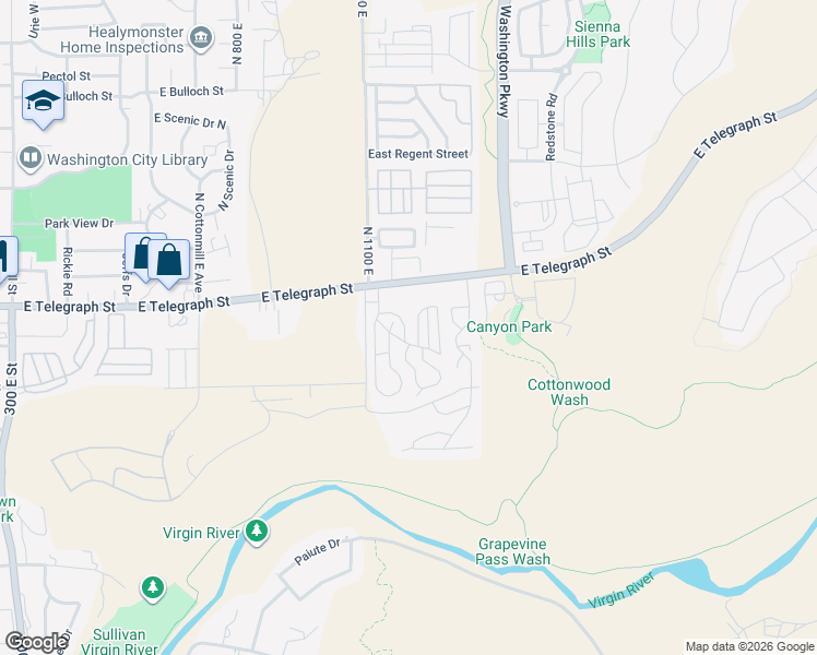 map of restaurants, bars, coffee shops, grocery stores, and more near 55 East Telegraph Road in Washington