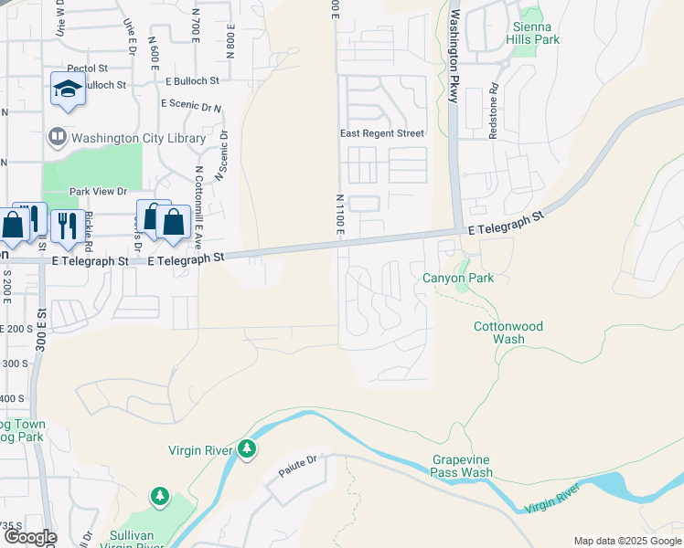 map of restaurants, bars, coffee shops, grocery stores, and more near 1160 East Telegraph Street in Washington