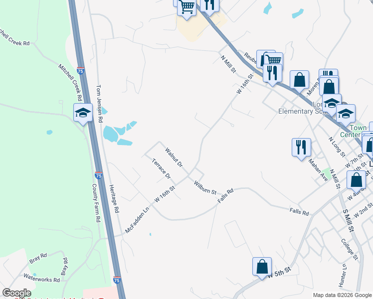 map of restaurants, bars, coffee shops, grocery stores, and more near 616 Walnut Drive in London