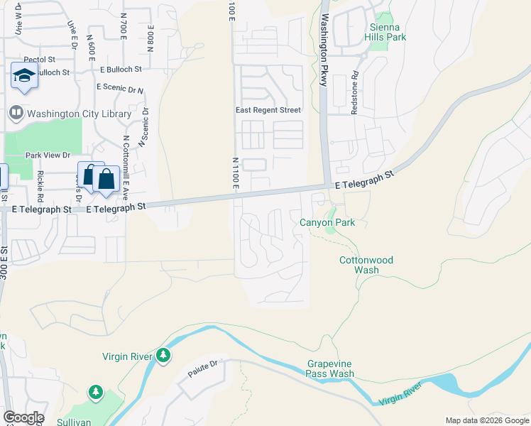 map of restaurants, bars, coffee shops, grocery stores, and more near 1049 East Malibu Lane in Washington