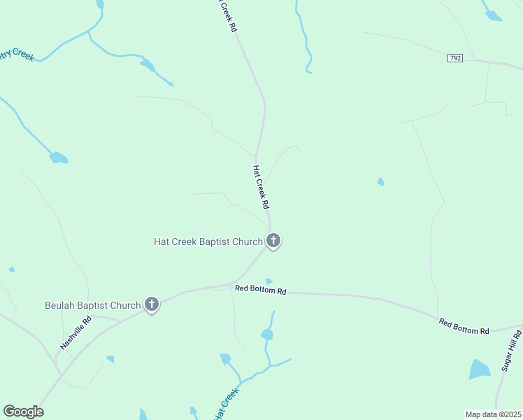 map of restaurants, bars, coffee shops, grocery stores, and more near 4601 Hat Creek Road in Brookneal