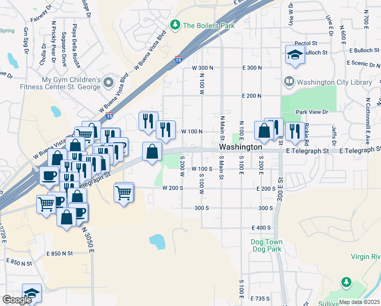 map of restaurants, bars, coffee shops, grocery stores, and more near 6 151 West in Washington