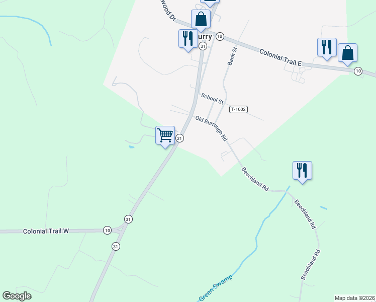 map of restaurants, bars, coffee shops, grocery stores, and more near 11426 Rolfe Highway in Elberon