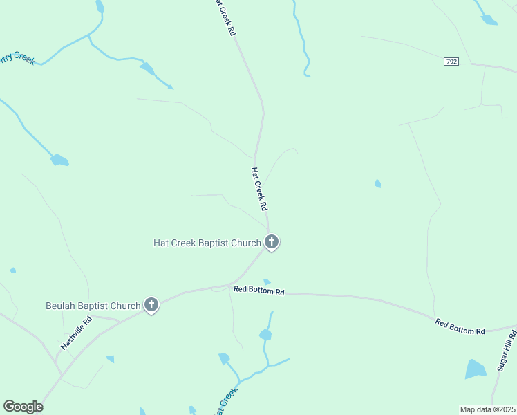 map of restaurants, bars, coffee shops, grocery stores, and more near 4601 Hat Creek Road in Brookneal