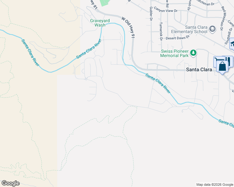 map of restaurants, bars, coffee shops, grocery stores, and more near Clary Hills Drive in Santa Clara
