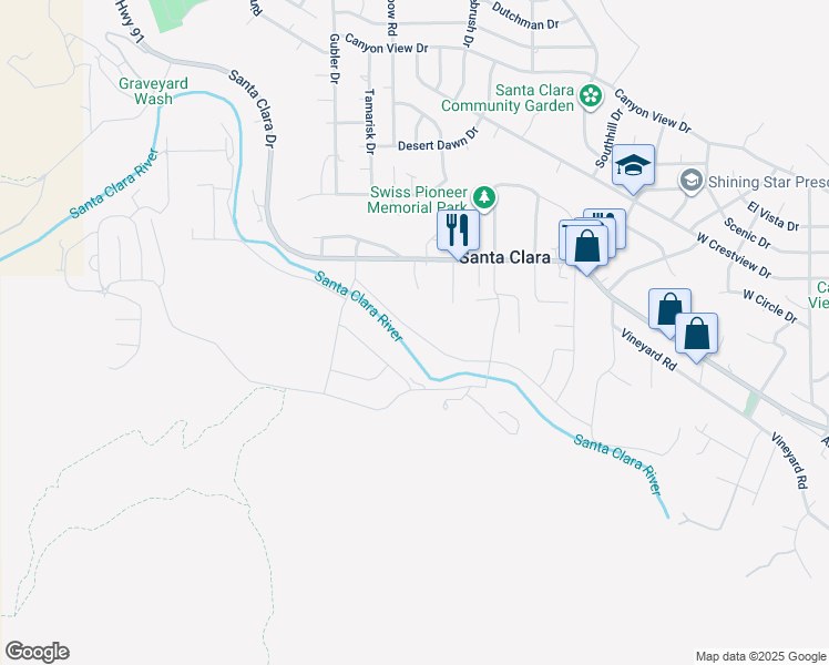 map of restaurants, bars, coffee shops, grocery stores, and more near Clara Crossing in Santa Clara