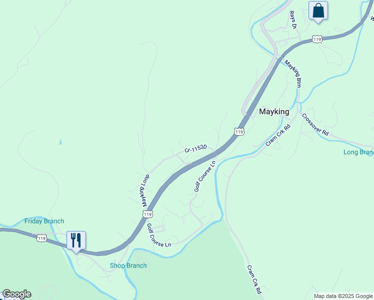 map of restaurants, bars, coffee shops, grocery stores, and more near 39 Caramel Drive in Whitesburg