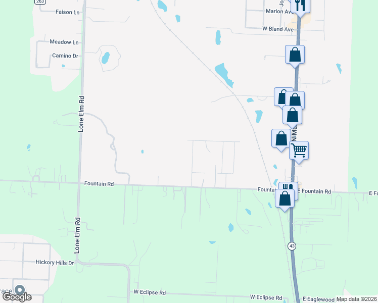 map of restaurants, bars, coffee shops, grocery stores, and more near 5101-5199 Cottrell Court in Joplin