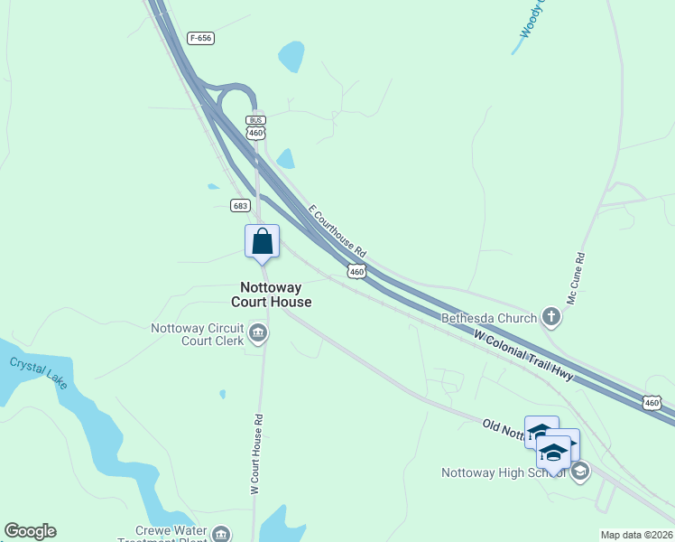 map of restaurants, bars, coffee shops, grocery stores, and more near Carson Lane in Crewe