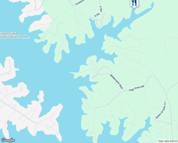 map of restaurants, bars, coffee shops, grocery stores, and more near 104 Waters Edge Lane in Moneta