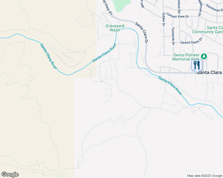 map of restaurants, bars, coffee shops, grocery stores, and more near Hillside Way in Santa Clara