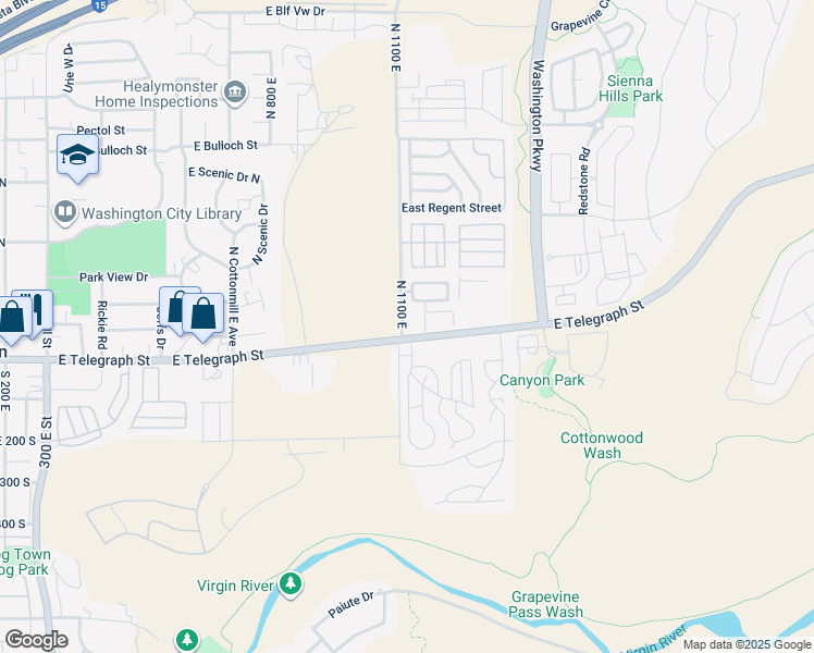 map of restaurants, bars, coffee shops, grocery stores, and more near 1167 East Telegraph Street in Washington