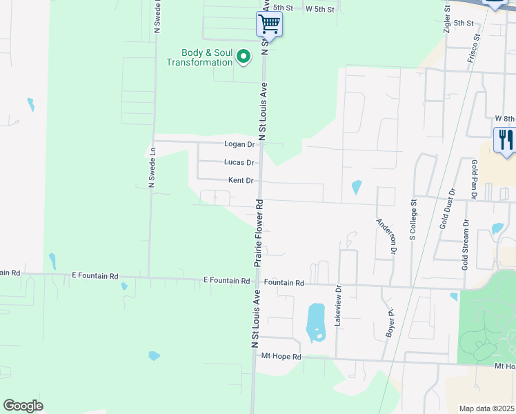 map of restaurants, bars, coffee shops, grocery stores, and more near 4218 North Saint Louis Avenue in Webb City