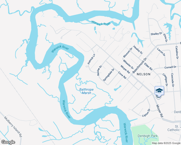 map of restaurants, bars, coffee shops, grocery stores, and more near 66 Angelo Drive in Newport News