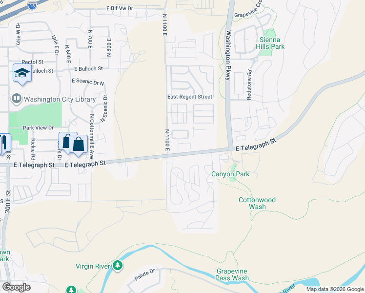 map of restaurants, bars, coffee shops, grocery stores, and more near 1167 East Telegraph Street in Washington