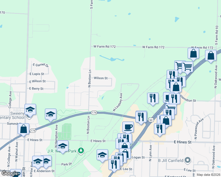 map of restaurants, bars, coffee shops, grocery stores, and more near 624 E Wayne St in Republic