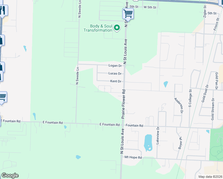 map of restaurants, bars, coffee shops, grocery stores, and more near 4316 North Saint Louis Avenue in Webb City