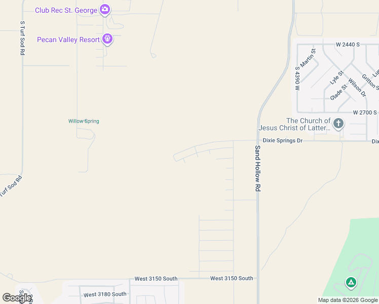 map of restaurants, bars, coffee shops, grocery stores, and more near 4816 West 2820 South in Hurricane