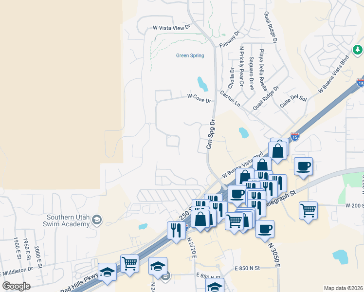 map of restaurants, bars, coffee shops, grocery stores, and more near 153 North Lions Head Drive in Washington