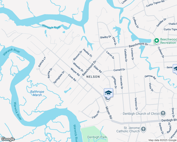 map of restaurants, bars, coffee shops, grocery stores, and more near 897 Arnett Drive in Newport News