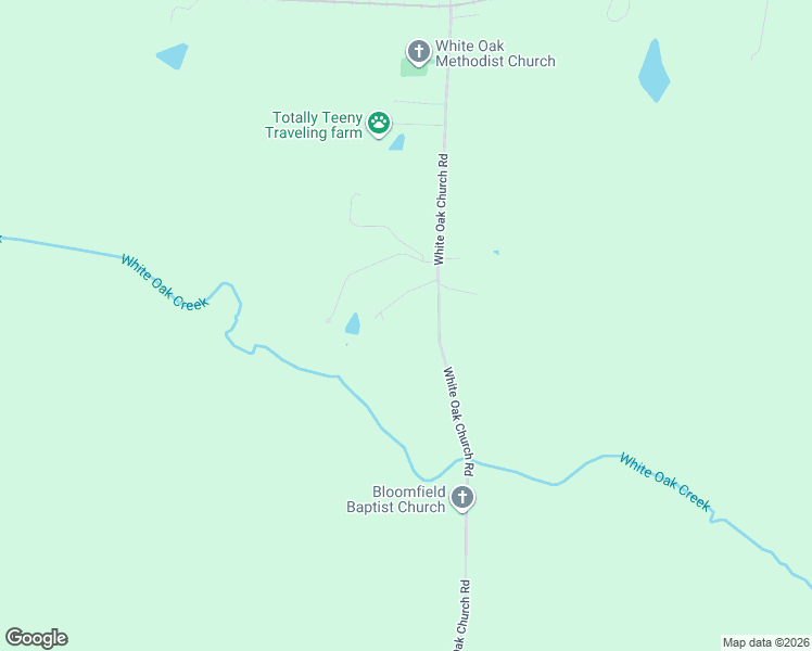 map of restaurants, bars, coffee shops, grocery stores, and more near 10118 White Oak Church Road in Wilsons