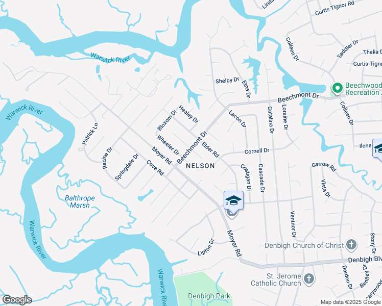 map of restaurants, bars, coffee shops, grocery stores, and more near 897 Arnett Drive in Newport News
