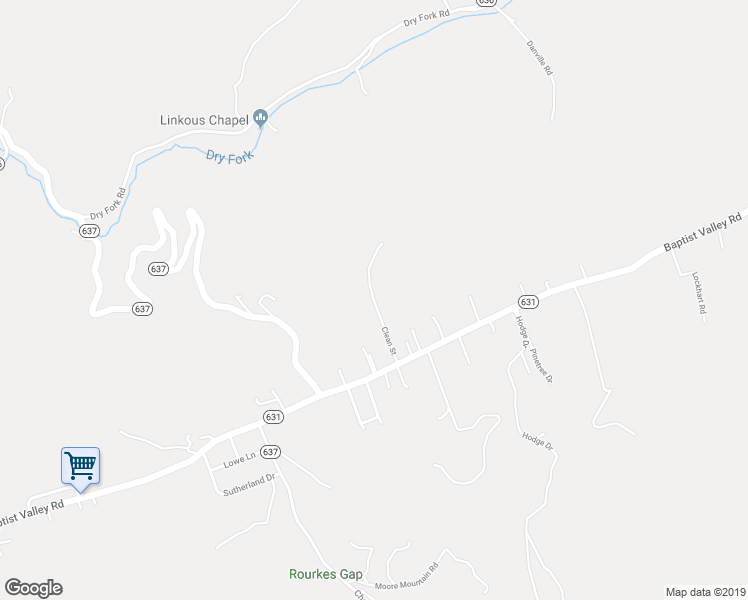 map of restaurants, bars, coffee shops, grocery stores, and more near Clean Street in Tazewell County