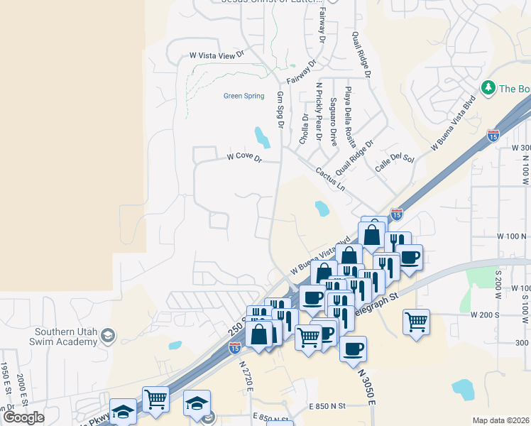 map of restaurants, bars, coffee shops, grocery stores, and more near 1042 West Hillview Drive in Washington