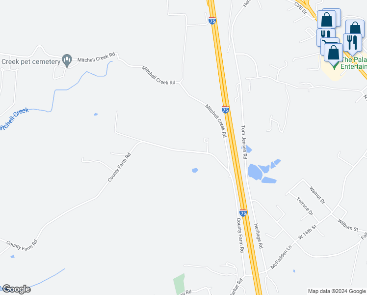 map of restaurants, bars, coffee shops, grocery stores, and more near 764 County Farm Road in London