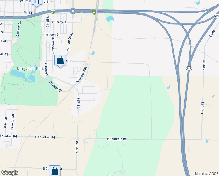 map of restaurants, bars, coffee shops, grocery stores, and more near 1231 Elm Court in Webb City