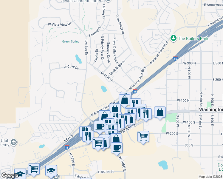 map of restaurants, bars, coffee shops, grocery stores, and more near 97 North Turnbury Lane in Washington